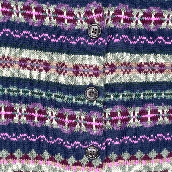Chaps Fair Isle Knit Button Front Sweater Vest Womens Medium Multicolor - Picture 3 of 6